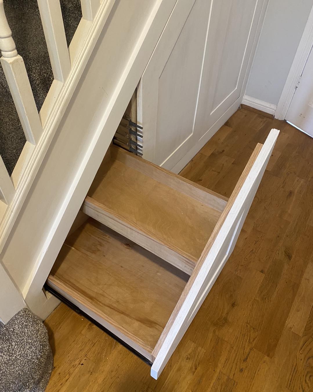 Second under-stairs drawer pulled out